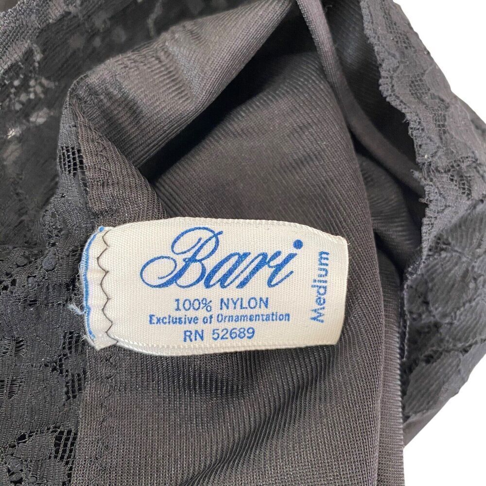 Vintage Bari Camisole Top Women's Size Medium Black Lace Trim - Picture 5 of 6